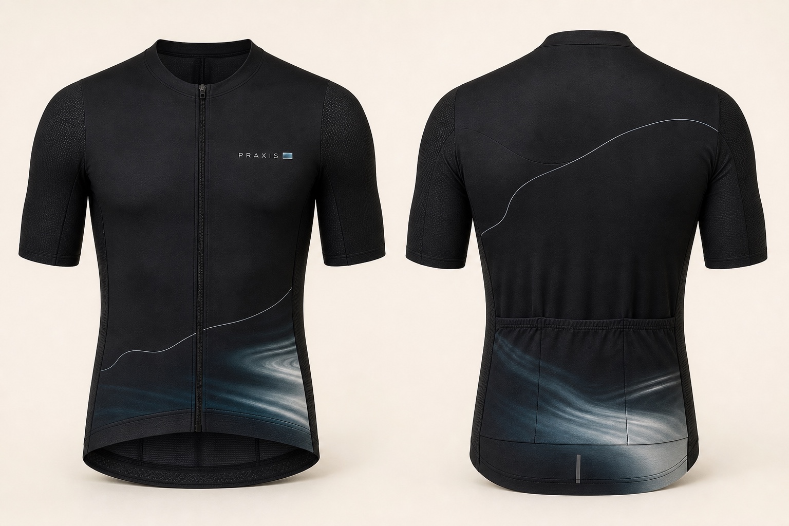 Black Speed Route performance jersey shown from the front and back